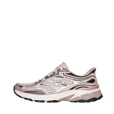 Skechers Slip-in Stamina Sport sneakers til dame i rosa med fast hælkappe og snørebånd