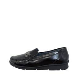Waldläufer loafers til dame i sort lak med ekstra bredde K