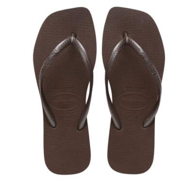 Havaianas Simsquare klipklapper til dame i brun med gummi-sål og tå-rem samt firkantet snude