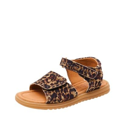 Bisgaard Andrea Leopard sandal til dame i leopard med skindoverdel og 2 justerbare velcroremme