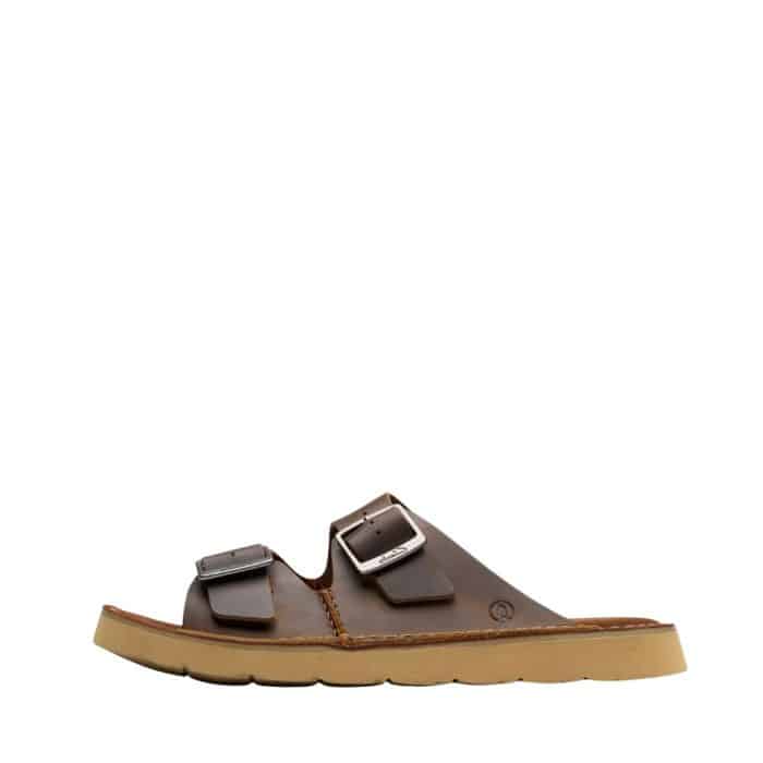Clarks Solsbury Strap sandal til herre i brun med 2 justerbare spænder og skindoverdel samt ruskindssål