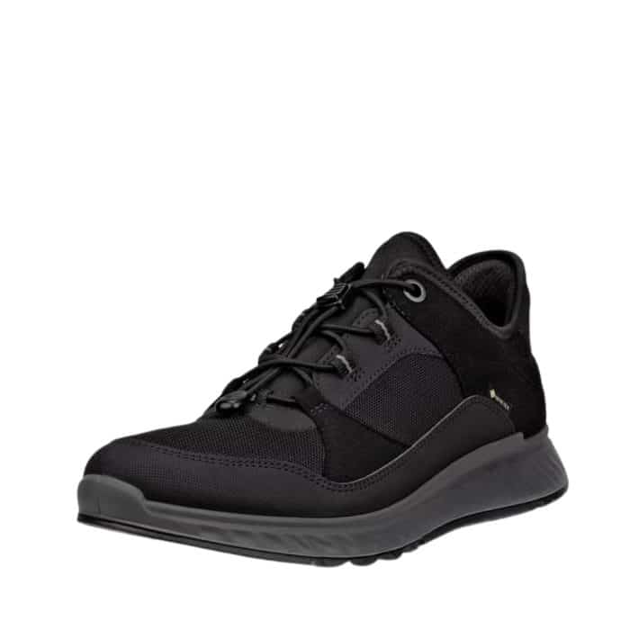 Ecco Exostride sneakers til dame i sort med udtagelig sål og Gore-Tex samt justerbar elastik