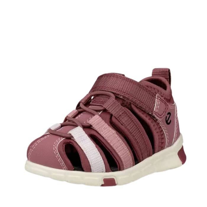 Ecco Mini Stride sandal til børn i lyserød med velcorem samt stødabsorberende sål