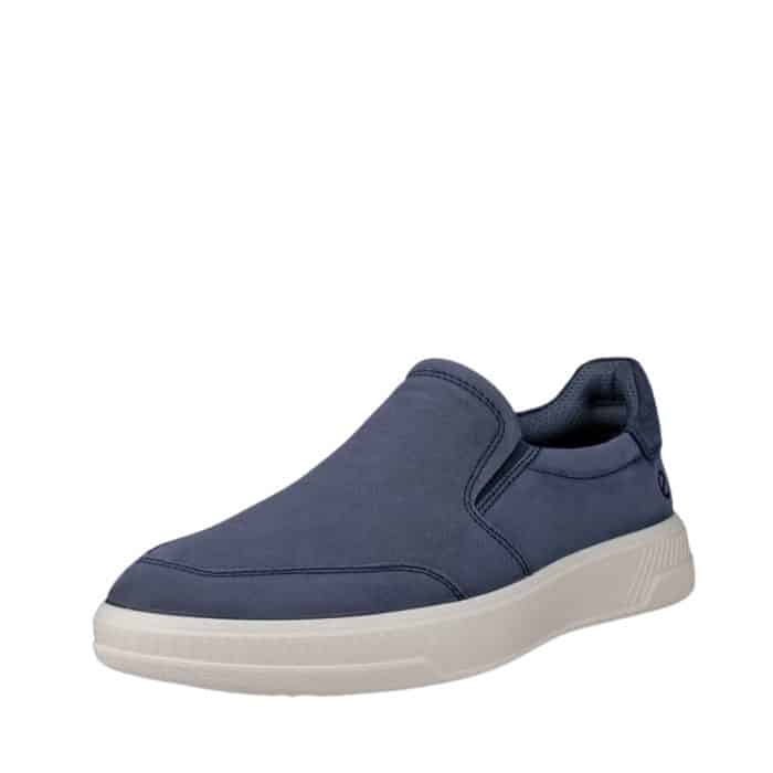 Ecco Move M hyttesko til herre i blå med skindoverdel og udtagelig sål samt elastik lukning