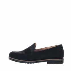 Gabor loafers til dame i sort med skindoverdel samt ekstra bredde G
