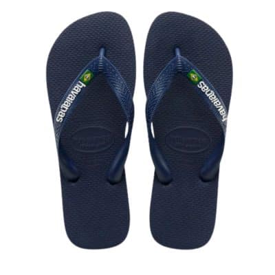 Havaianas Brasil Logo klipklapper til dame i mørkeblå med tå-rem og brasilanske detalje samt en gummisål