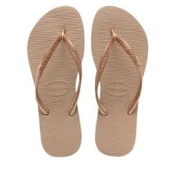 Havaianas Slim klipklapper til dame i bronze med tå-rem og gummisål samtidig med de er vandafvisende