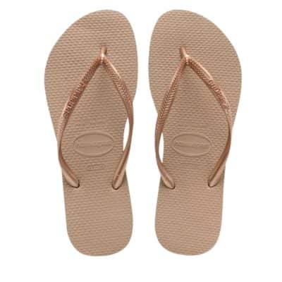 Havaianas Slim klipklapper til dame i bronze med tå-rem og gummisål samtidig med de er vandafvisende