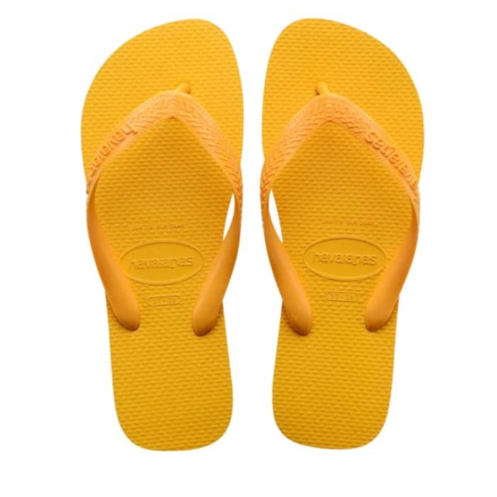 Havaianas Top klipklapper til dame i gul med tå-rem og gummisål samtidig med at de vandafvisende