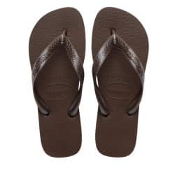 Havaianas Top klipklapper i mørkebrun med gummisål og tå-rem samt rund snude