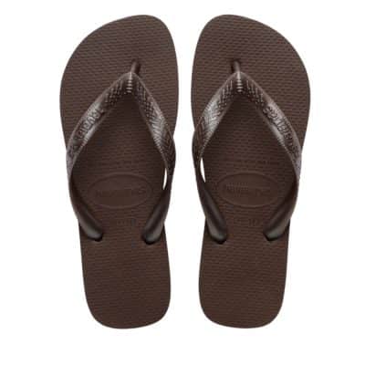 Havaianas Top klipklapper i mørkebrun med gummisål og tå-rem samt rund snude