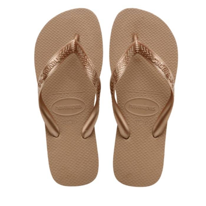 Havaianas Top klipklapper til dame i rose gold med gummisål og tå-rem