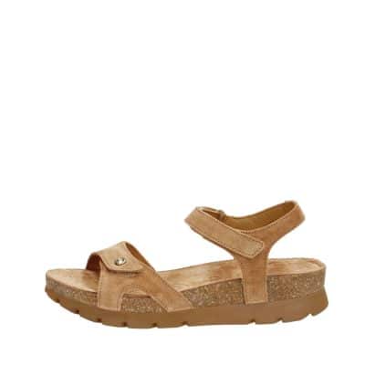 Panama Jack Sulia B19 sandal til dame i camel med ruskindsoverdel samt plateau på 4 cm samt 2 justerbare velcroremme