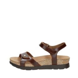 Panama Jack Sulia Clay B1 sandal til dame i brun med skindoverdel med plateau sål på 4 cm samt justerbare velcroremme