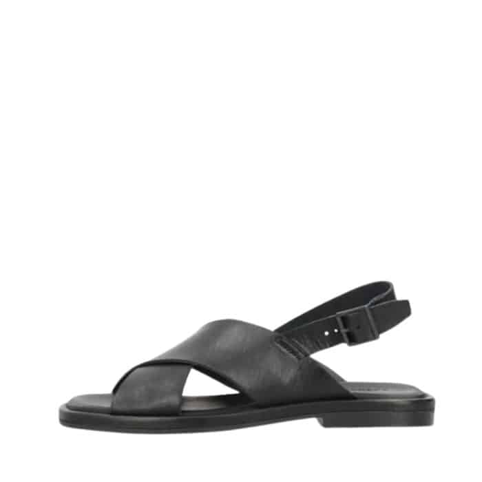 Phenumb Copenhagen Onry Strap sandal til dame i sort med skindoverdel og skindsål samt justerbar spænde