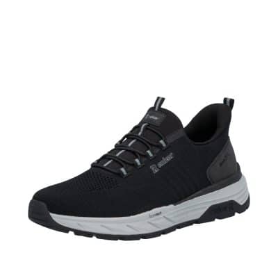 Rieker Ready 2 Go sneakers til herre i sort med fast hælkappe og udtagelig så samt ekstra bredde H
