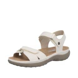 Rieker sandal til dame i beige med 2 justerbare velcroremme og Rieker Antistress