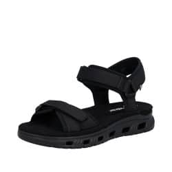 Rieker vandresandaler til dame i sort med to justerbare velcroremme samt Rieker Light