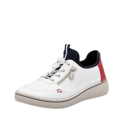 Rieker sneakers til dame i hvid med Antistress og justerbar elastik samt pyntelynlås
