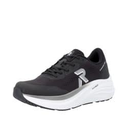 Rieker sneakers til dame i sort med udtagelig sål samt ydersål på 4,5 cm og ekstra bredde G