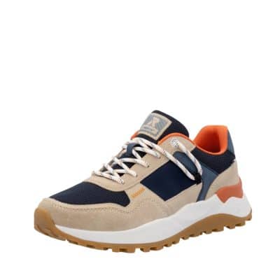 Rieker sneakers til herre i beige med elastik snørebånd og flotte detaljer samt ekstra bredde (G)