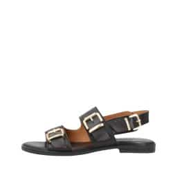 Shoedesign Copenhagen June sandal til dame i sort læder med justerbare spænder og blød indersål