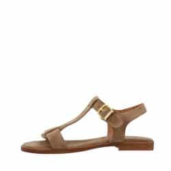 Shoedesign Copenhagen Nora S sandal i beige med ruskindoverdel og ruskindsål samt justerbar spænde