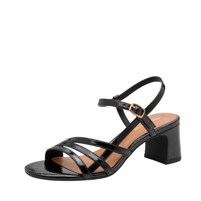 Tamaris sandal til dame i sort med Antislide og blokhæl på 5,5 cm samt justerbar spænde