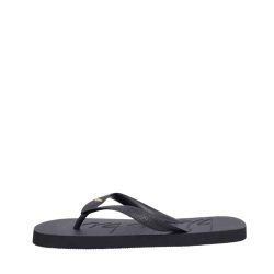 Billi Bi klipklapper til dame i sort med tå-rem og gummisål.