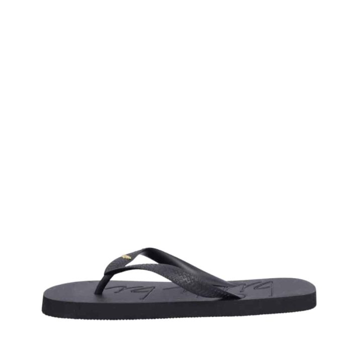 Billi Bi klipklapper til dame i sort med tå-rem og gummisål.