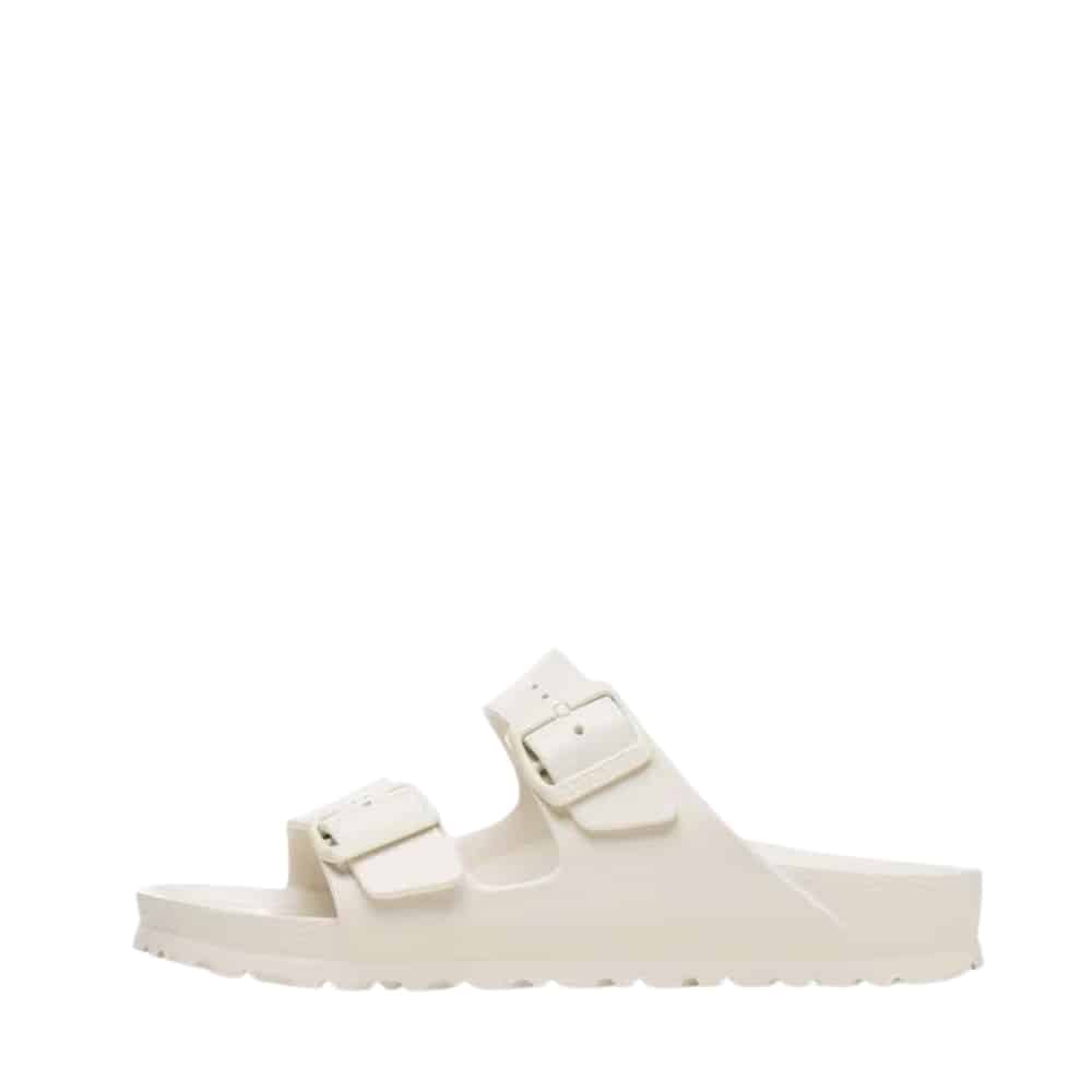 Birkenstock Arizona EVA sandal til dame i hvid med to justerbare spænder samtidig med at de er vandtætte