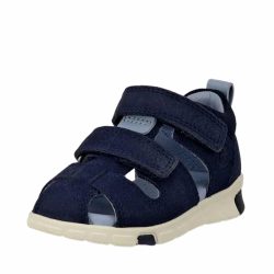 Ecco Mini Stride sandal til børn i blå, lavet af læder