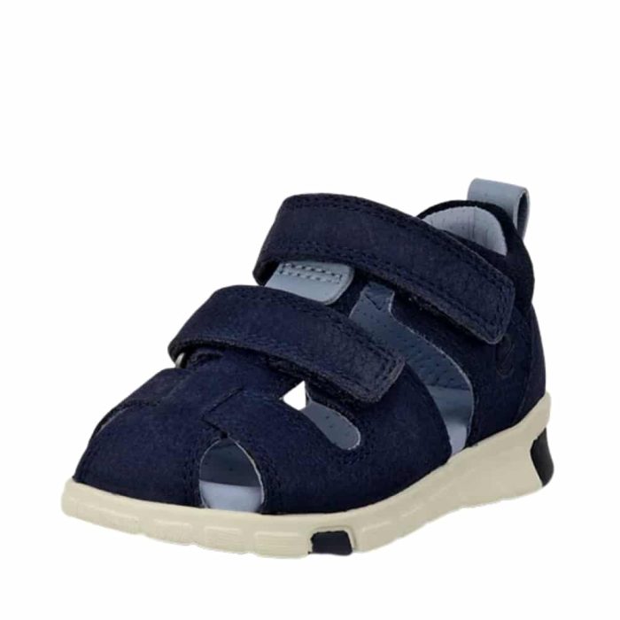 Ecco Mini Stride sandal til børn i blå, lavet af læder