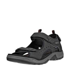 Ecco Offroad Andes II sandal til herre i sort nubucklæder med tre velcroremme og stødabsorbering