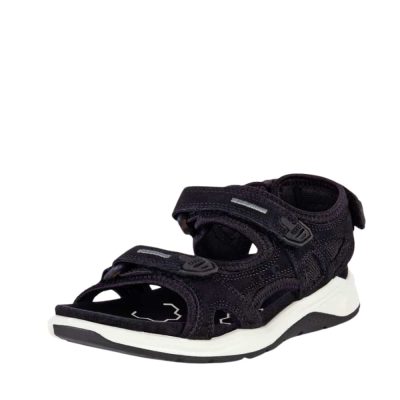 Ecco X-Trinsic sandal til børn i sort med læderdetaljer og velcroremme