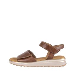 Gabor sandal til dame i brun med god komfort og velcroremme.