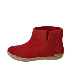 Glerups hjemmesko til børn i flot rød farve og 100% naturligt uld