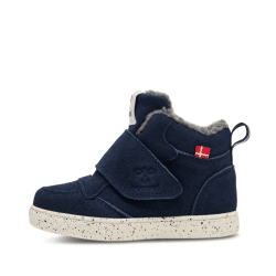 Hummel vinterstøvle til børn i blå med foring og velcrorem.