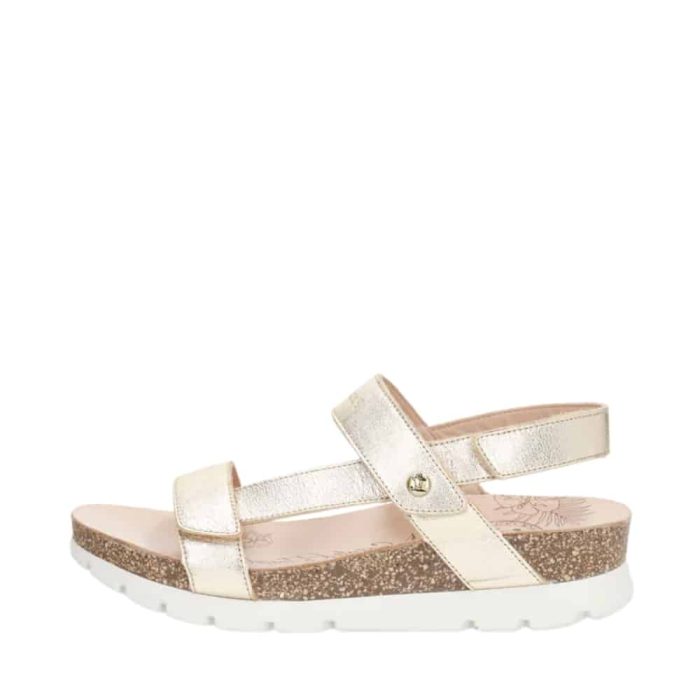 Panama Jack Selma Shine B1 damesandal i guld, lavet af 100% læder