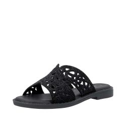 Remonte sandal til dame i sort med fine sten og blød sål.