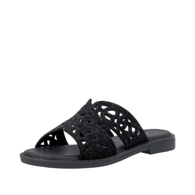 Remonte sandal til dame i sort med fine sten og blød sål.