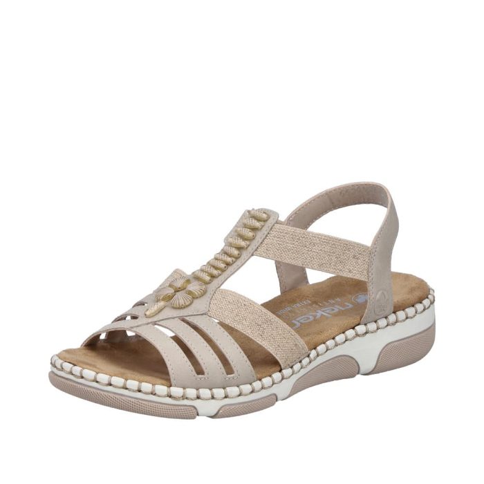 Rieker sandal til dame i beige med ekstra bredde H.