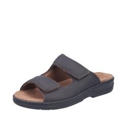 Rieker sandal herre i brun med udtagelig indersål og velcroremme samt ekstra bredde H.