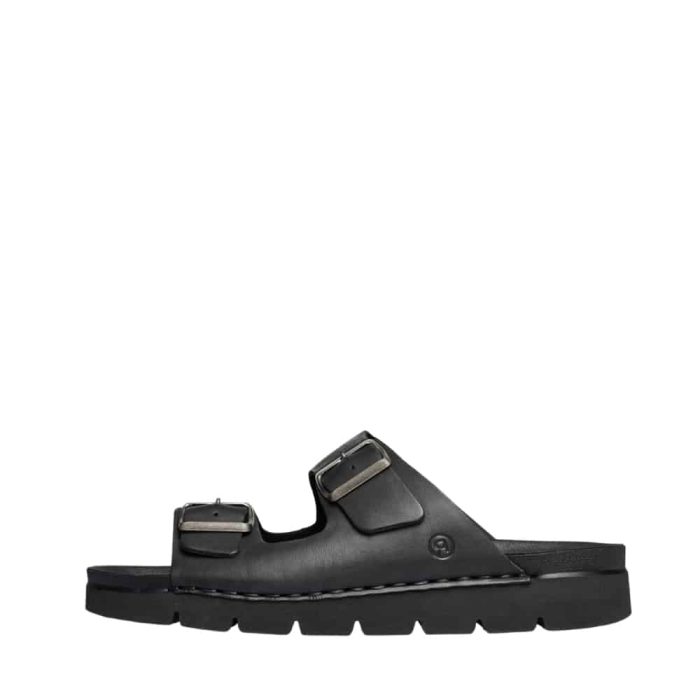 Rohde San Marino sandal til herre i sort med læderoverdel samt to justerbare spænder og ekstra bredde G
