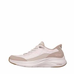 Skechers Slip-In Contour Foam sneakers ttil dame i beige med fast hælkappe og snørebånd samt stødabsorberende sål