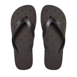 Sofie Schnoor klipklapper i brun med tå-rem og logo detaljer.