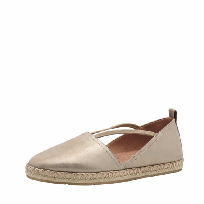 Tamaris sko til dame i guld med glitterende detaljer og udtagelig sål.