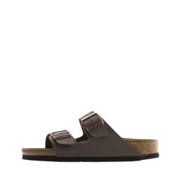 Birkenstock Arizona sandal til dame i brunt nubucklæder med to flotte justerbare spænder
