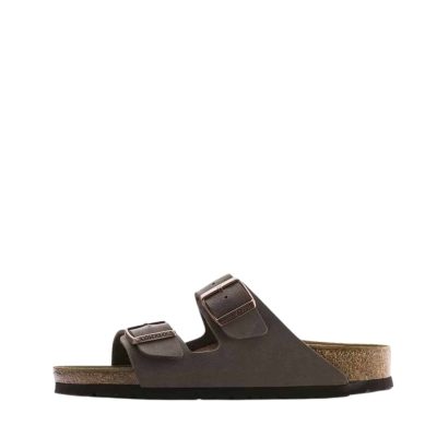 Birkenstock Arizona sandal til dame i brunt nubucklæder med to flotte justerbare spænder