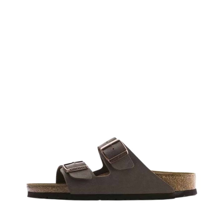 Birkenstock Arizona sandal til dame i brunt nubucklæder med to flotte justerbare spænder